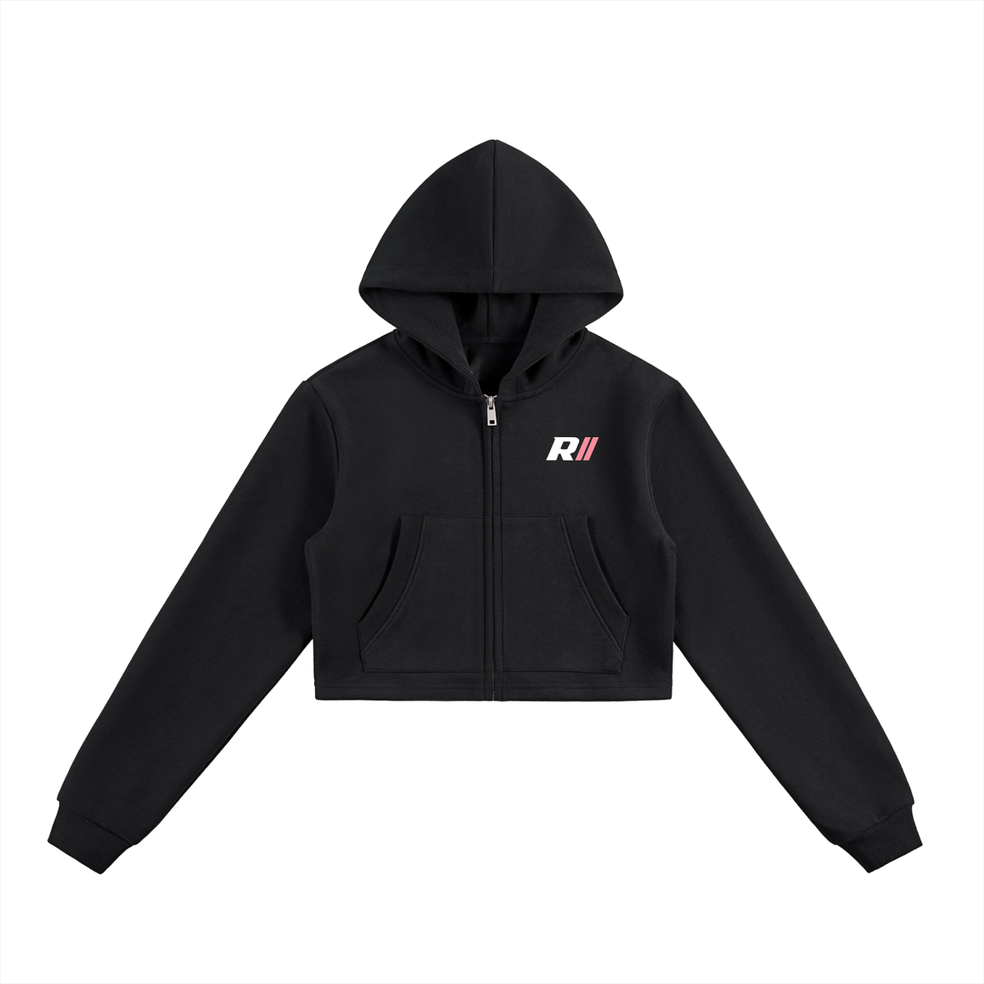 Cherry Blossom Revv Social - Woman Cropped Zip-Up Hoodie