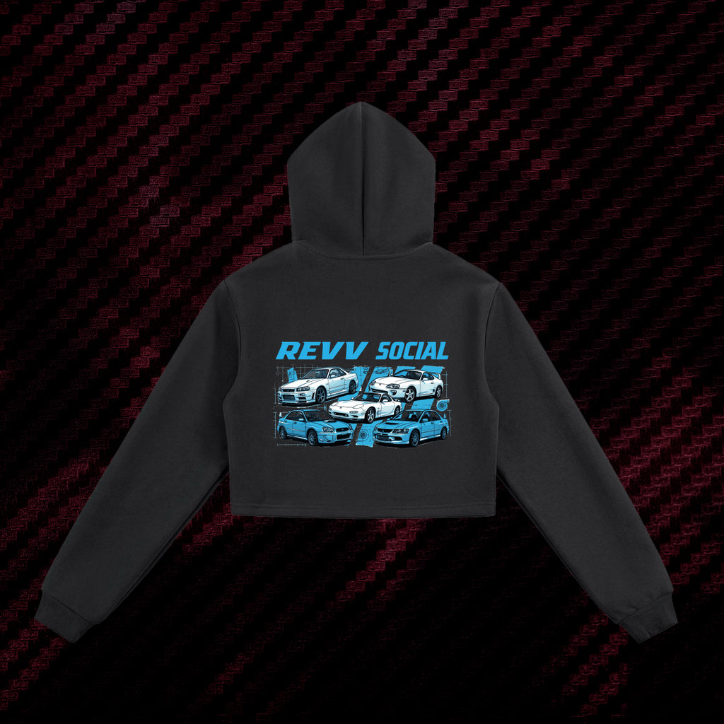 JDM Prototypes Revv Social - Woman Cropped Zip-Up Hoodie