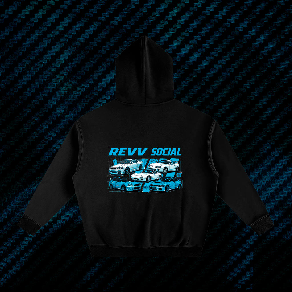 JDM Prototypes Revv Social - Oversize Fleeced Hoodie