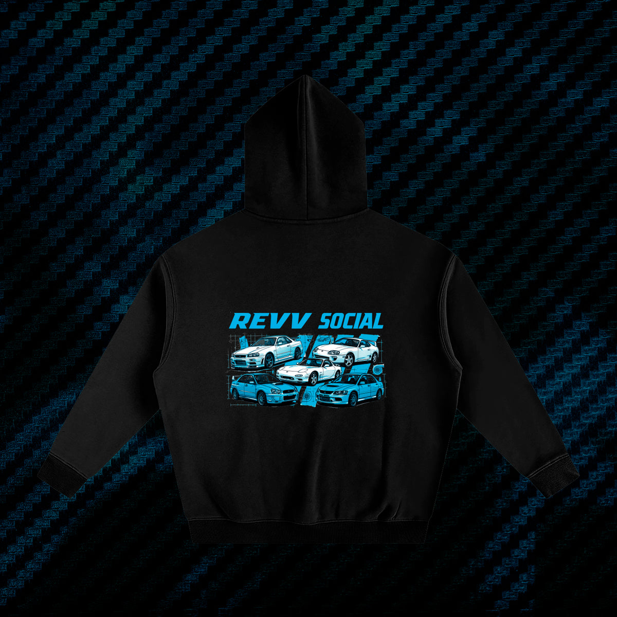 JDM Prototypes Revv Social - Oversize Fleeced Hoodie