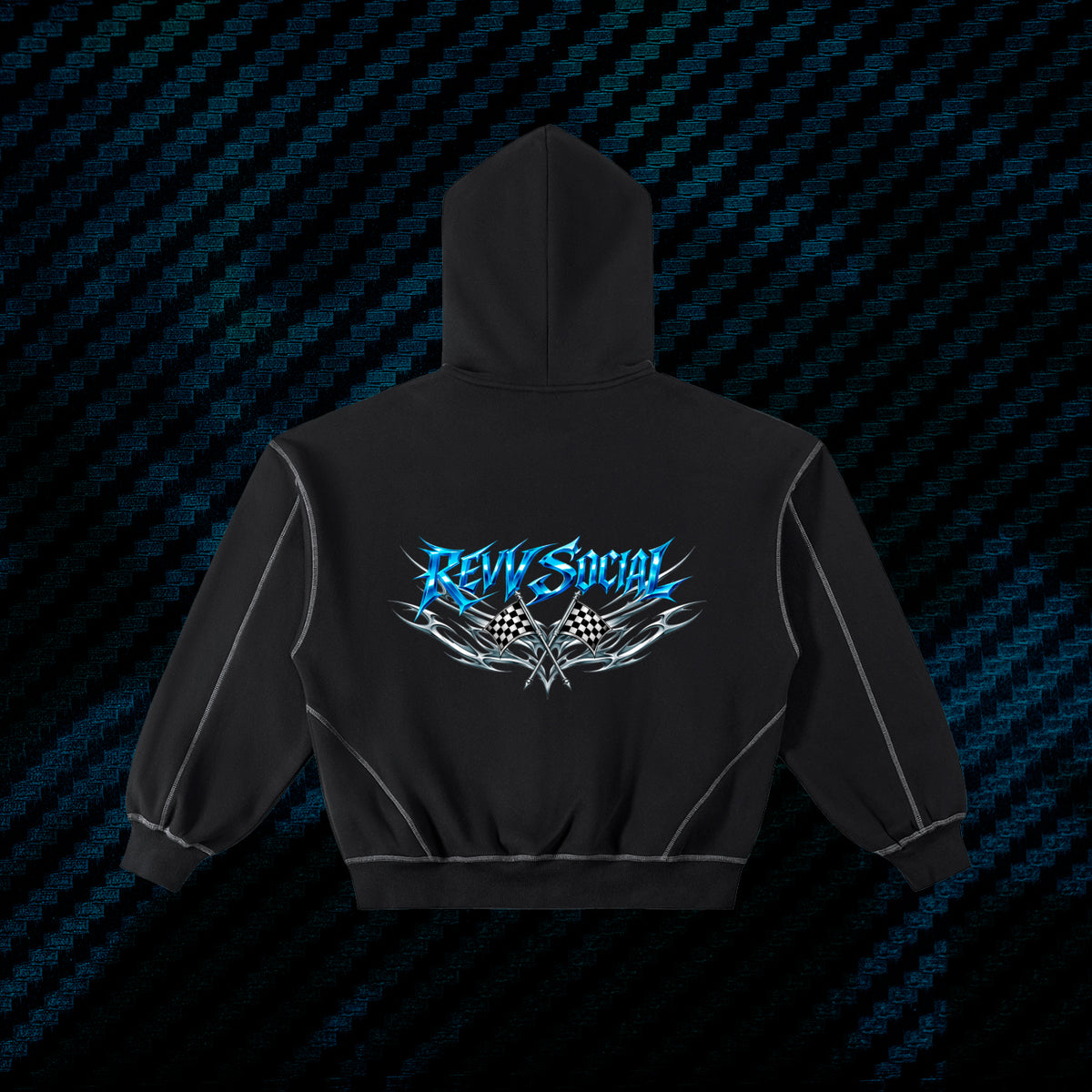 Metal Revv Social - Stitched Boxy Fleece Zip Hoodie