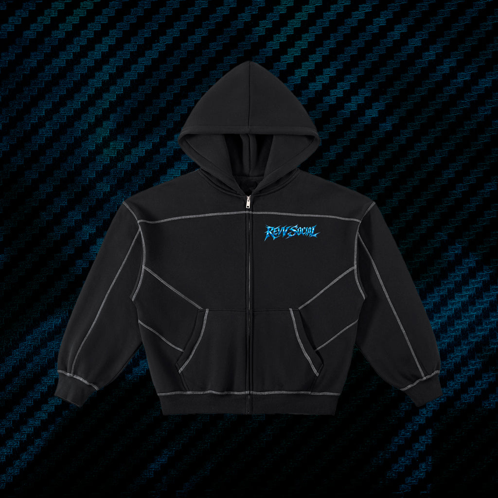 Metal Revv Social - Stitched Boxy Fleece Zip Hoodie